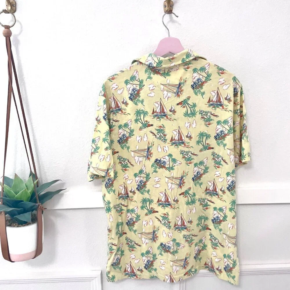 Polo Ralph Lauren Mini Hawaiian Sailboat Yellow Cotton Polo Classic Fit L